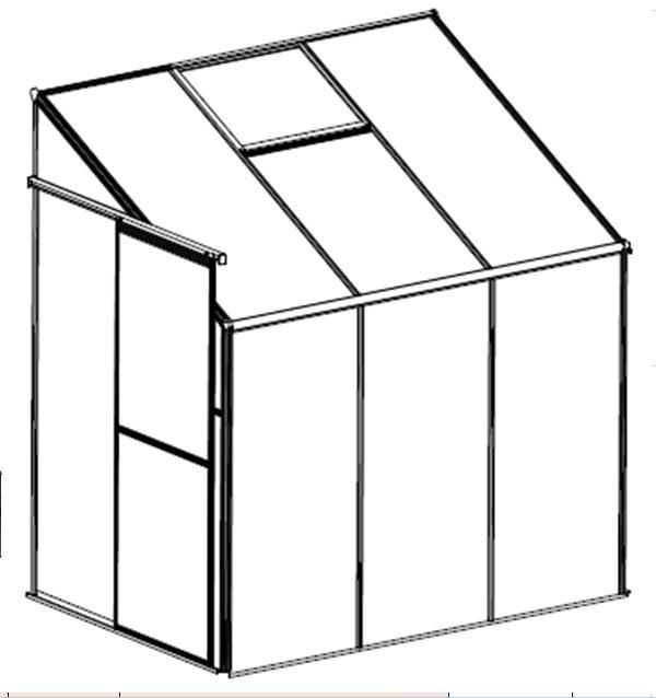 4ft Wall Mounted Green House Easily Assembled Hobby House Greenhouse 0